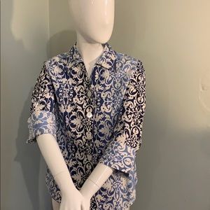 Blue and white blouse westbound 100% cotton sz 10